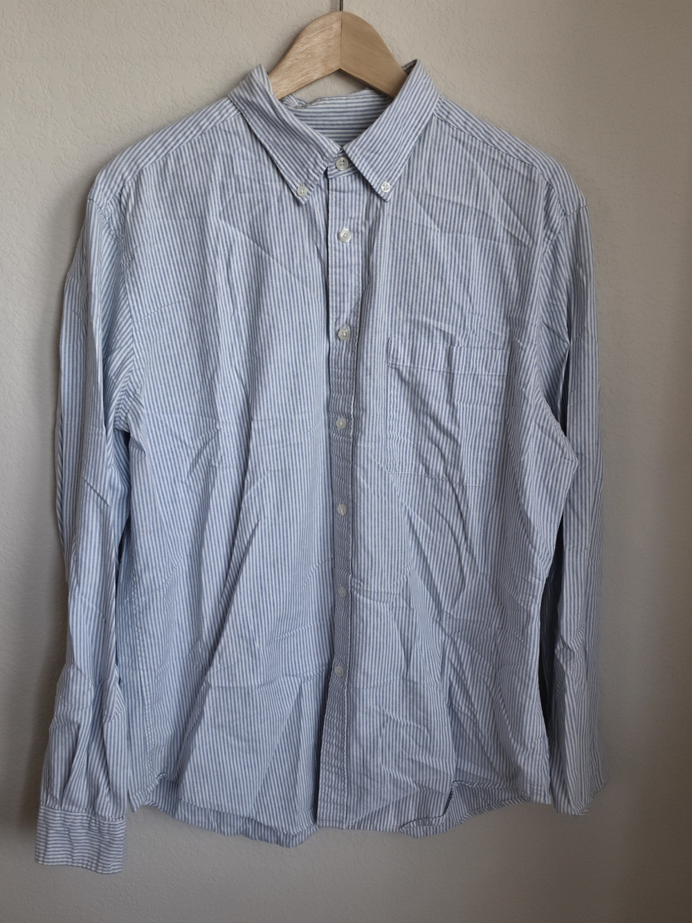 Merona Light Blue and White Micro-Stripe Button-Down Shirt